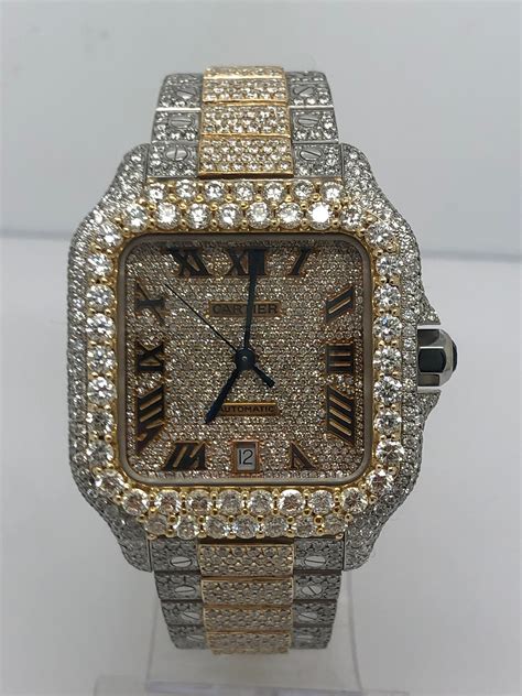 iced out cartier watch replica